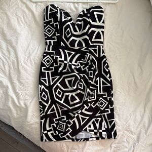 Windsor Black and White Strapless Dress